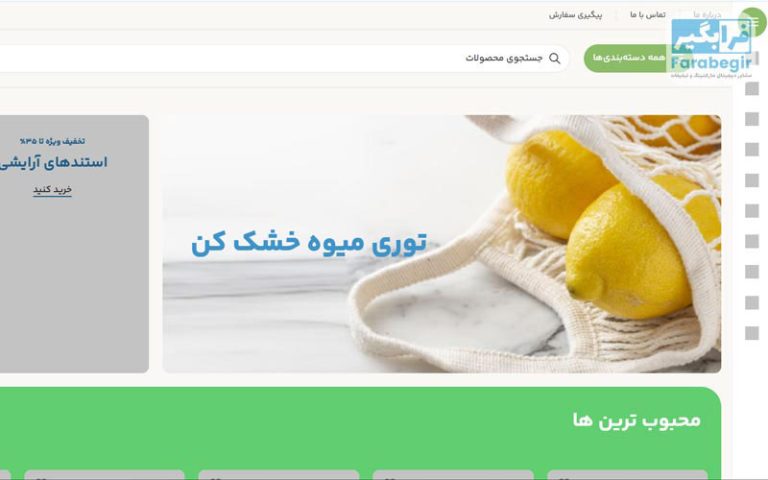 طراحی سایت و سئو فروشگاه نگین شاپ