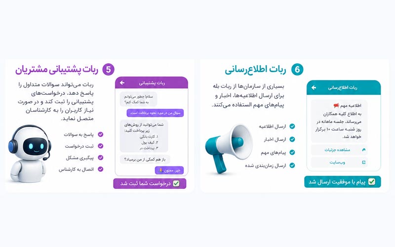 طراحی ربات بله برای شرکت‌ها و سازمان‌ها