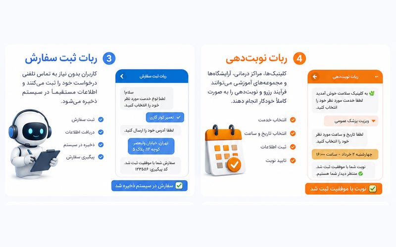 طراحی ربات بله برای کلینیک‌ها و مراکز درمانی