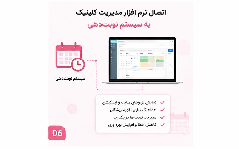 اتصال نرم افزار کلینیک به سیستم نوبت‌دهی